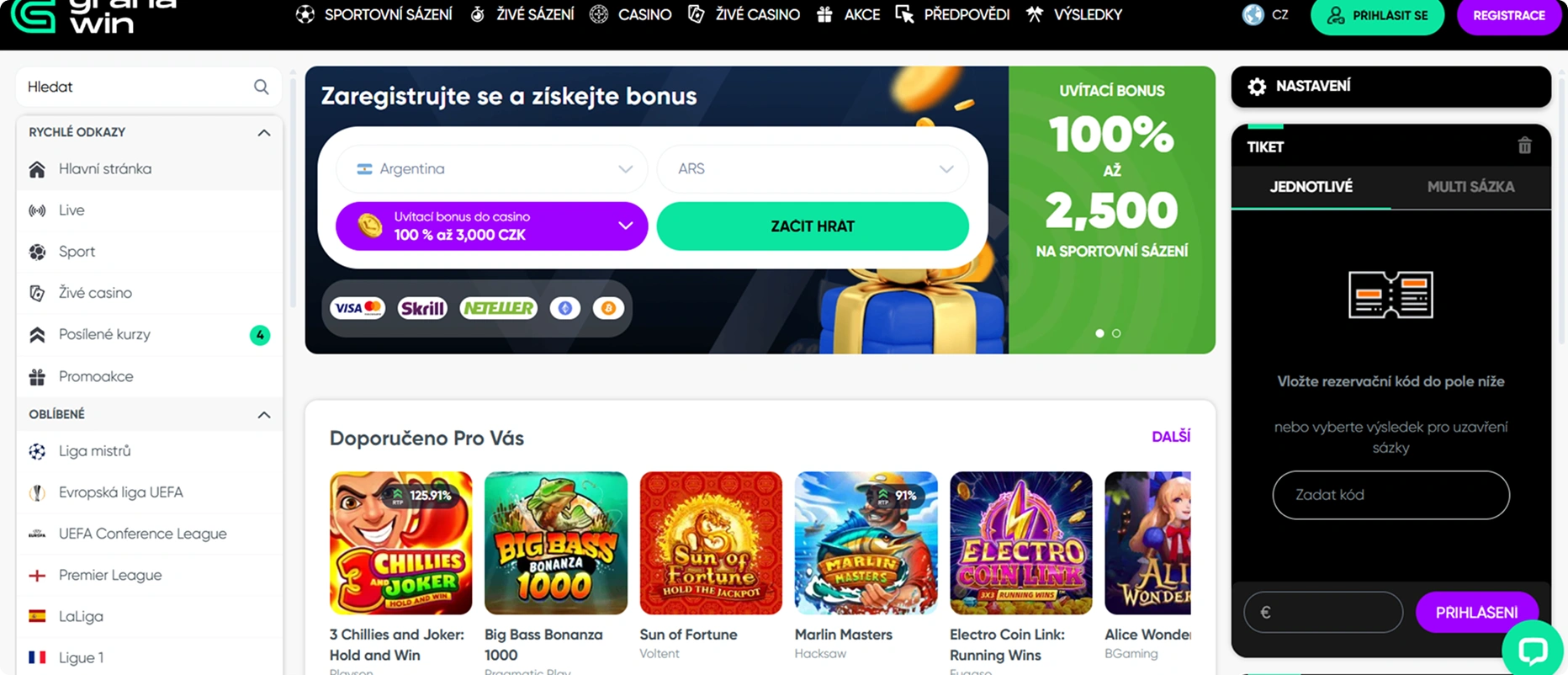 Granawin Vysoké Sazby A Nejlepší Sloty